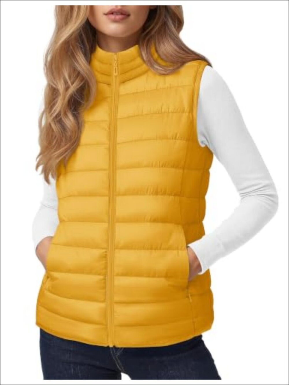 Lightweight Quilted Puffer Vest Zip-Up Sleeveless Puffy Jacket